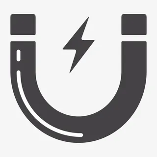 黑色天然磁石u型吸铁石卡通手绘免抠