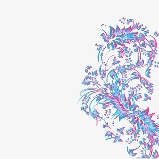 复古彩色花纹矢量图免抠