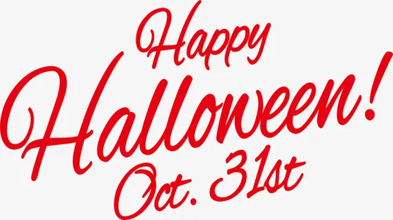 红色万圣节英文艺术字免抠字体元素
