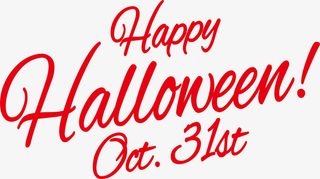 红色万圣节英文艺术字免抠字体元素