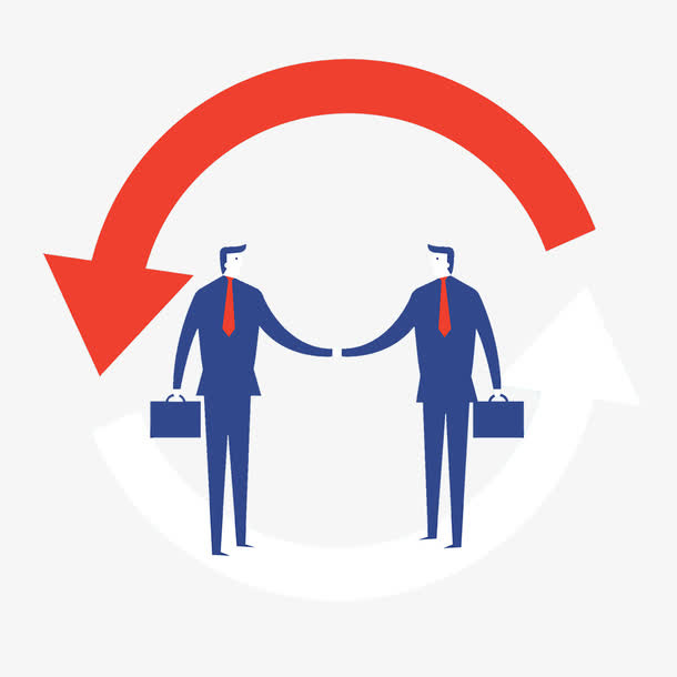 扁平插图互换的商务图标免抠