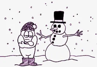 雪人和人简笔画免抠