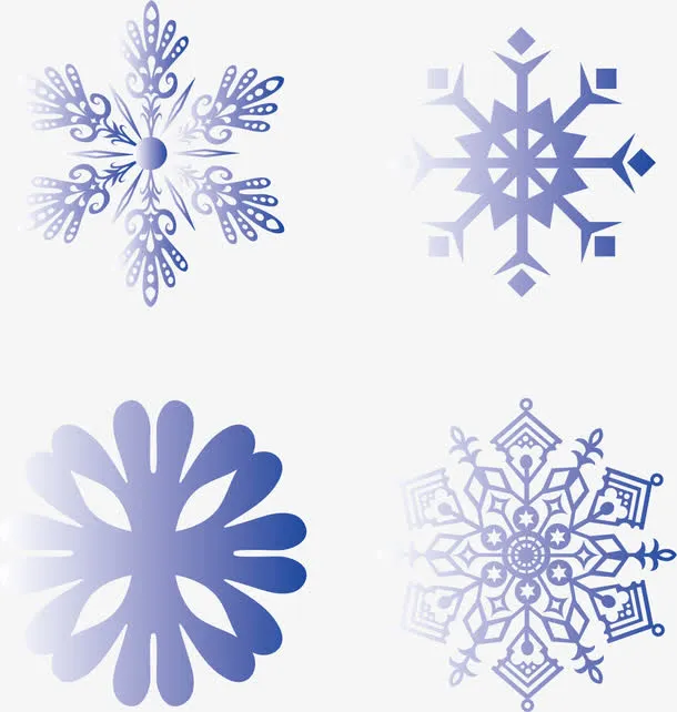 蓝色雪花素材免抠