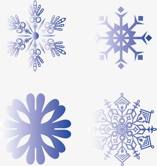 蓝色雪花素材免抠