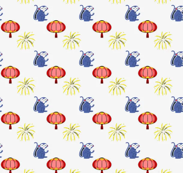 猴子灯笼卡通背景