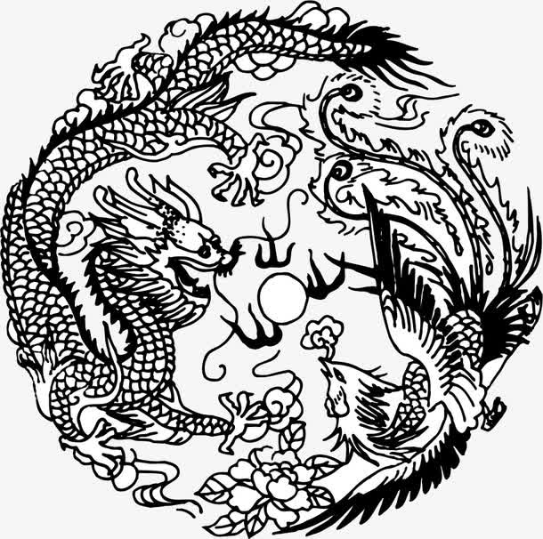中国传统吉祥龙凤图案矢量素材免抠
