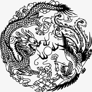 中国传统吉祥龙凤图案矢量素材免抠