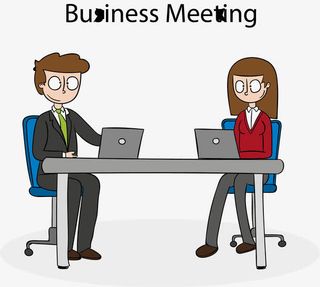 简单商务交流会免抠