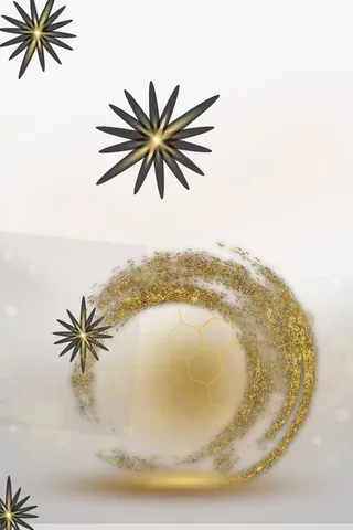 金色酷炫美容护肤品免抠