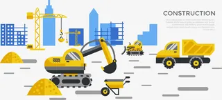 矢量手绘施工现场免抠