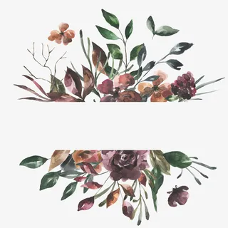 文艺清新花草海报设计装饰免抠