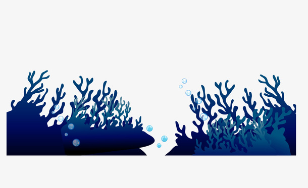 世界海洋日蓝色珊瑚免抠