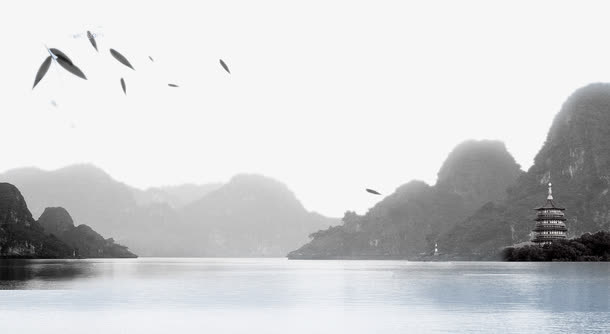 黑色水墨画免抠