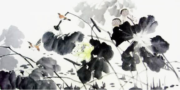水墨荷叶免抠