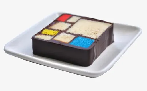 红黄蓝构图蛋糕免抠 红黄蓝构图蛋糕免抠