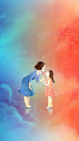 妇女节手绘卡通海报背景素材高清