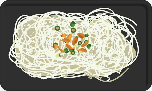 炒粉丝矢量图免抠