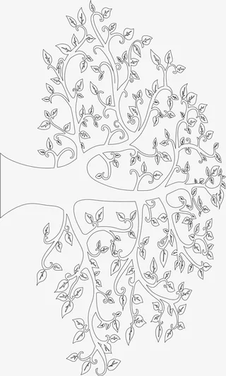 线稿苍天大树免抠