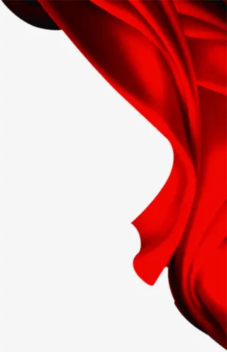 中国风大红色丝带免抠