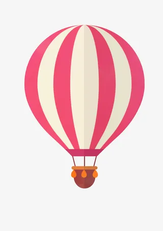 手绘热气球免抠