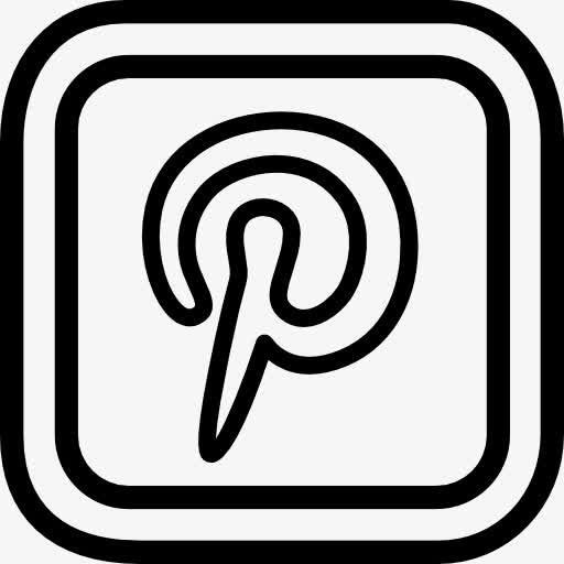 Pinterest的字母LOGO的轮廓在一个圆形广场图标免抠