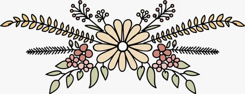 手绘简约清新植物花卉装饰免抠