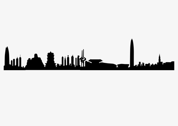 济南城市建筑剪影免抠