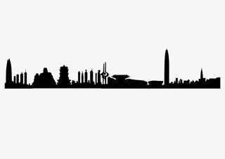 济南城市建筑剪影免抠