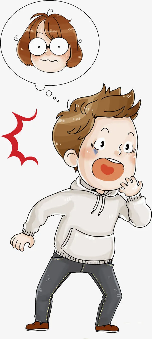 卡通张着大嘴的男人免抠