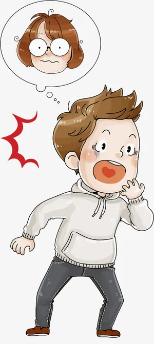 卡通张着大嘴的男人免抠