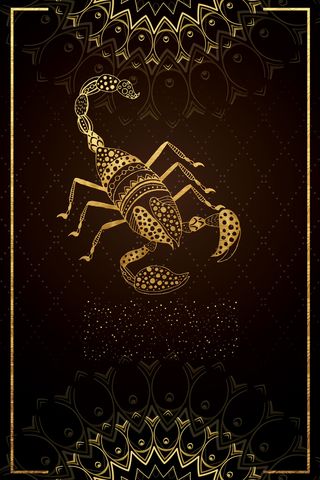 金色十二星座挂画天蝎座海报高清