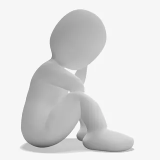 情绪低落的人物免抠