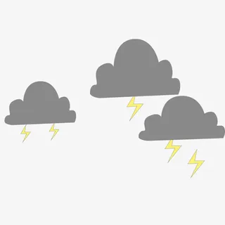 手绘卡通雷电免抠