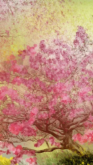 水墨花林H5背景高清