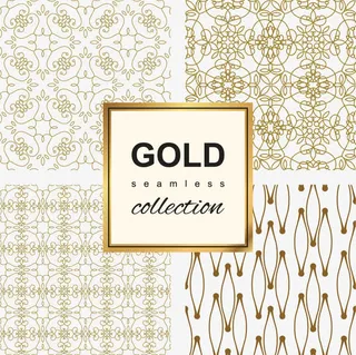 矢量金色不规格复古图案免抠