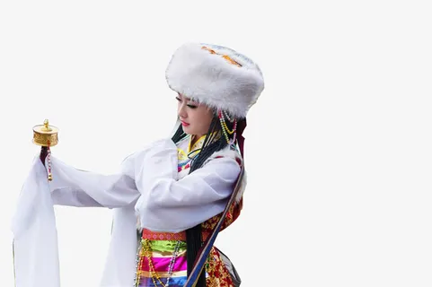 少数民族美少女免抠漂浮其他元素