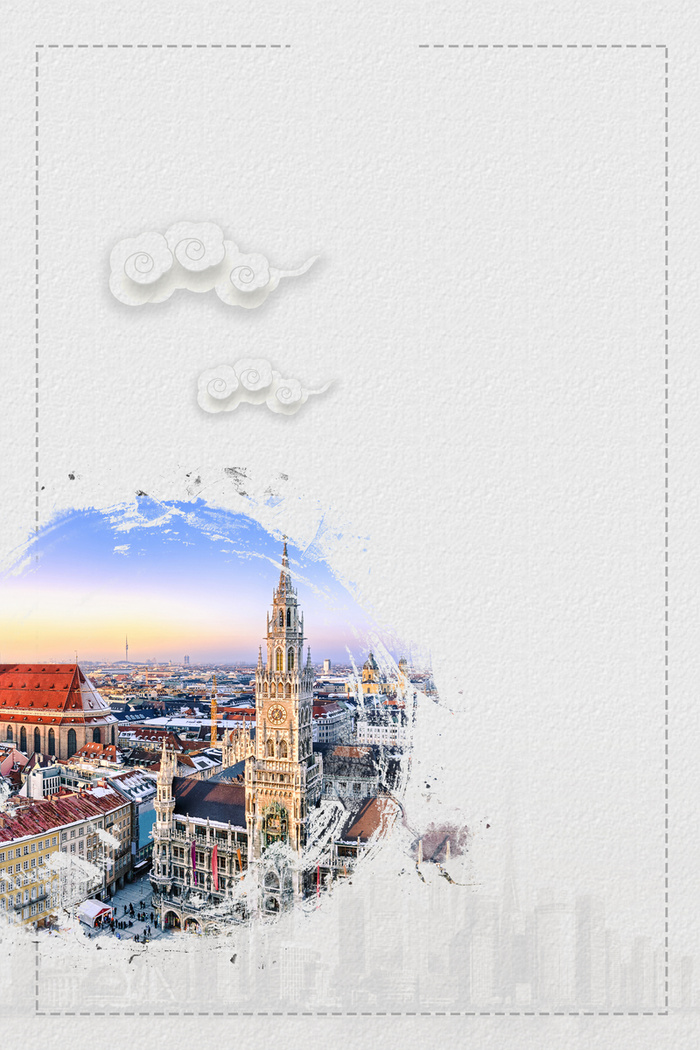 德国印象风光景点旅游宣传海报背景素材高清