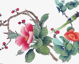 中国风花朵免抠