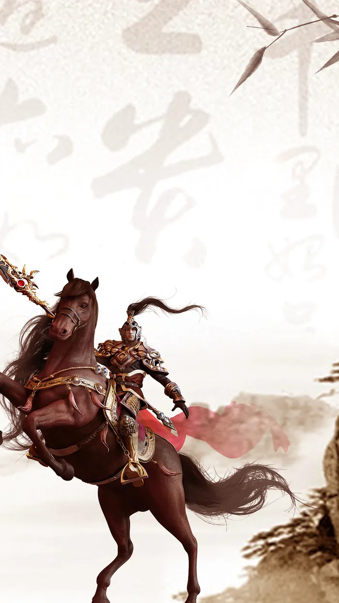 棕色中国风招聘PSD分层H5背景素材高清