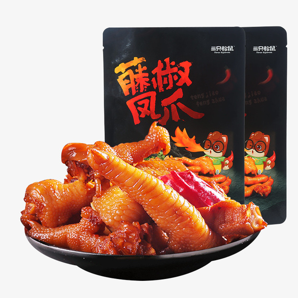 三只松鼠零食超辣藤椒凤爪免抠