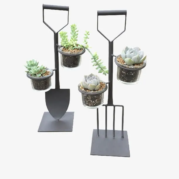 欧式铁艺室内多肉花架子免抠