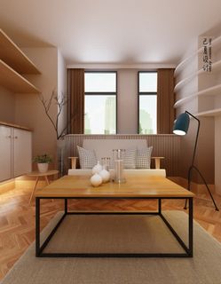 黄色的简约家具餐桌免抠