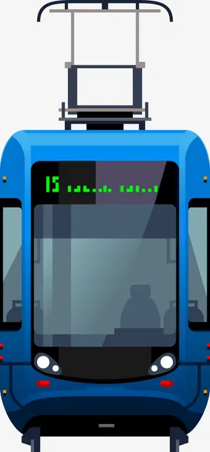 蓝色矢量车头图免抠