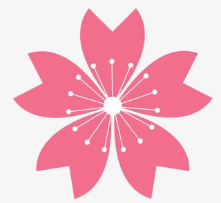 粉红色开花的花朵免抠