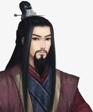 红衣黑发胡须男子古风立绘免抠