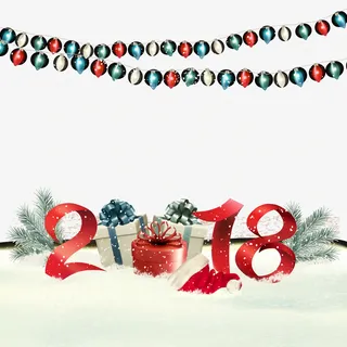 年雪地礼盒贺卡矢量图免抠