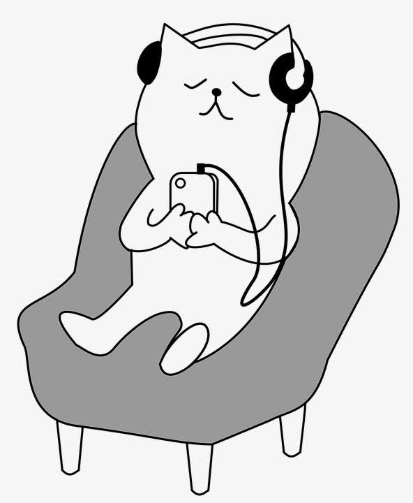 听音乐的猫咪免抠