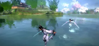 大屏创意水上漂功夫免抠