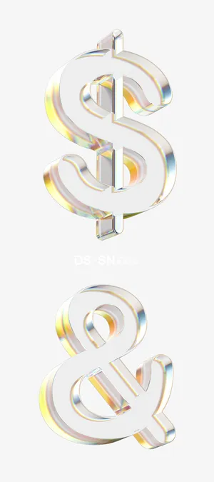 C4D炫彩字母数字免抠