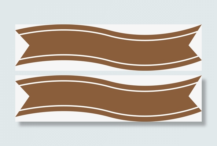 复古彩色带子矢量图免抠